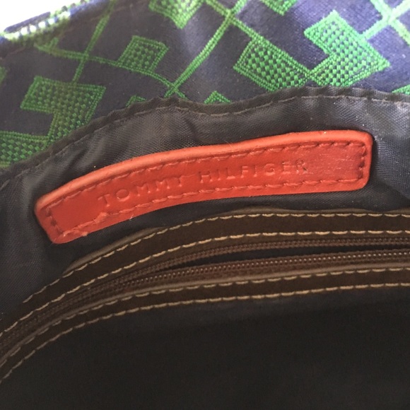 Tommy Hilfiger ® ★ Monogram Jacquard Print Crossbody Bag ★ Kelly Green + Navy ★ - Picture 15 of 16